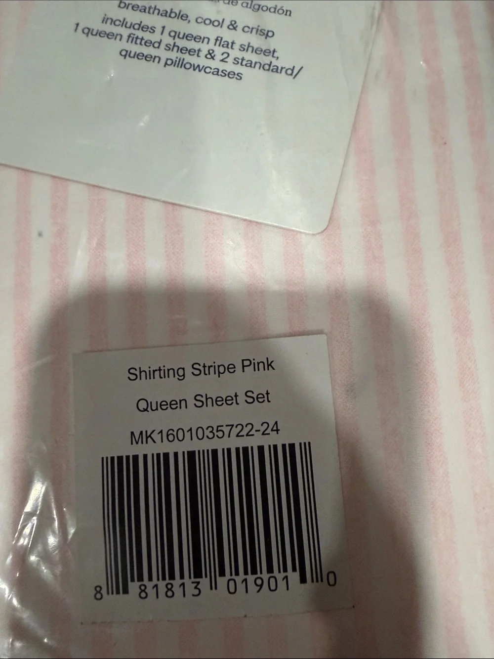Mainstays Kids Queen Cotton Sheet Set - Pink Stripe